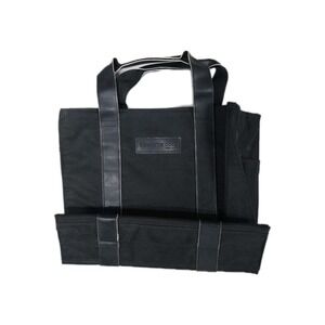 Kenneth Cole New York Black Tote Bag Zip Top Work Travel Nylon‎ Canvas